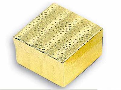 SHINY GOLD PlAIN COTTON FILLED JEWELLERY GIFT BOX 96mmX96mmX50MM